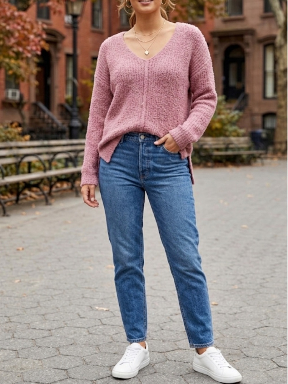 Cupcakes and Cashmere Pink Soft Fuzzy Sweater Size XS